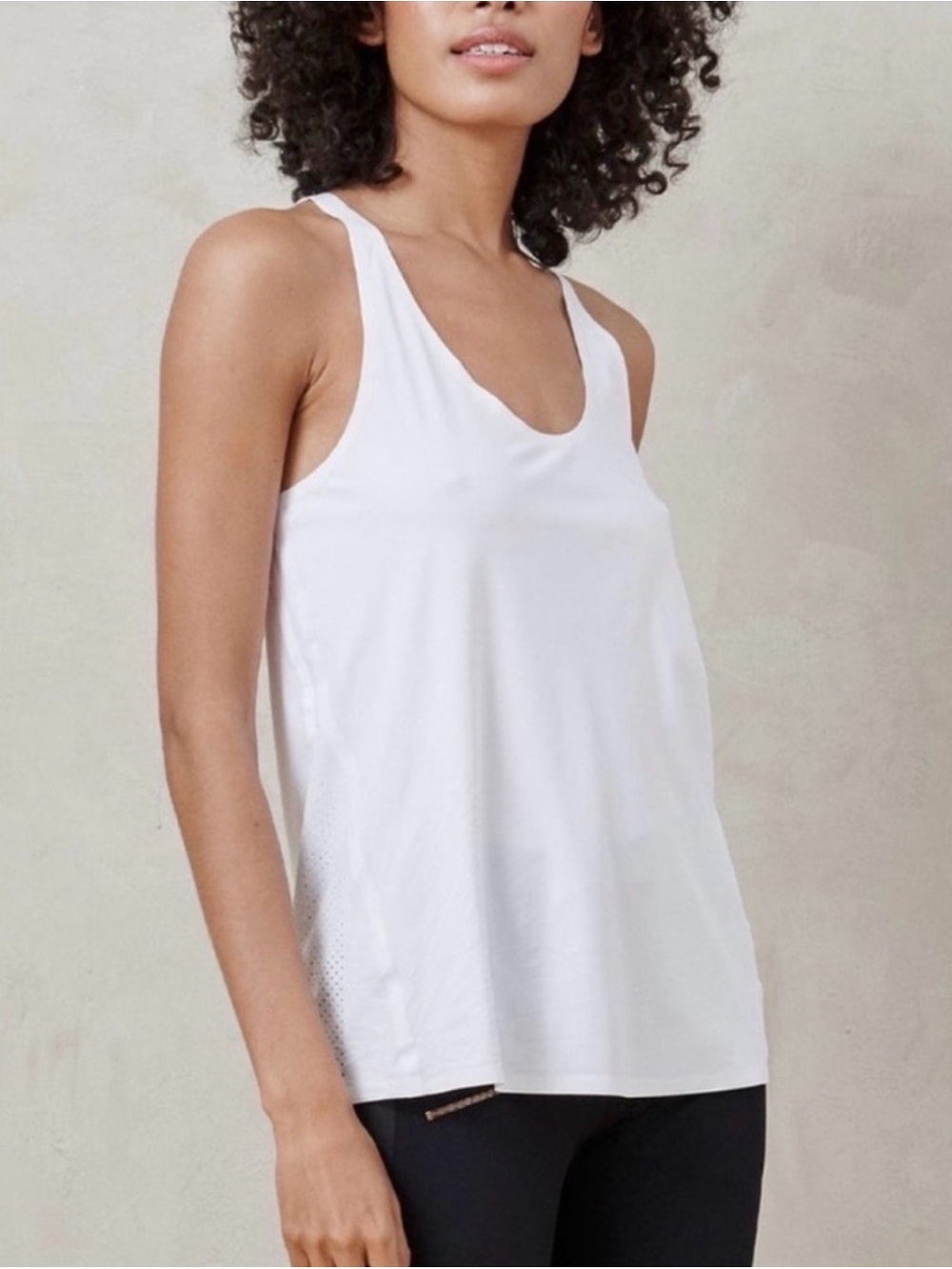 ADAY White Racerback Performance Tank size L